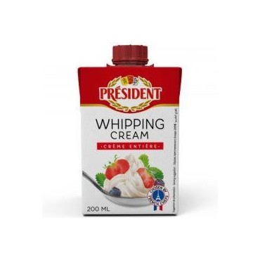 CRÈME FRAÎCHE ENTIÈRE PRESIDENT UHT 35% MG (20cl)
